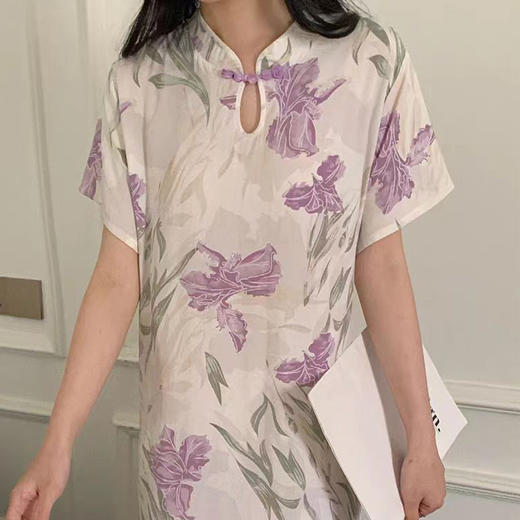 新中式棉绸旗袍裙 ，轻薄凉爽，出再多汗都不沾身，90-150斤都能穿【G】 商品图9