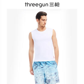 Threegun三枪 【高支新疆长绒棉】圆领男士无袖背心打底衫-22797A911