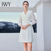 IWY/优雅气质白色连衣裙女拼接设计感演讲主持人正装高端西装裙Q13319 商品缩略图2