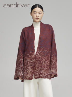 sandriver青海羊绒手工擀毡女外套