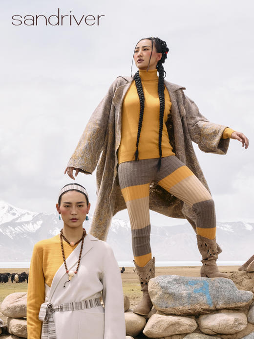 青海羊绒针织夹道打底裤SJF96K237N 商品图4