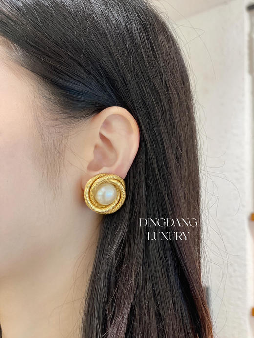 CHANEL vintage 鸟巢珍珠 耳钉 商品图0