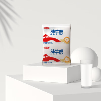三元小福纯牛奶整箱227ml*16包 枕包 营养早餐伴侣 整箱送礼 /水饮冲调 /常温奶 /基础牛奶