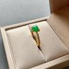 冰种阳绿翡翠心戒指18k黄金镶嵌 商品缩略图6