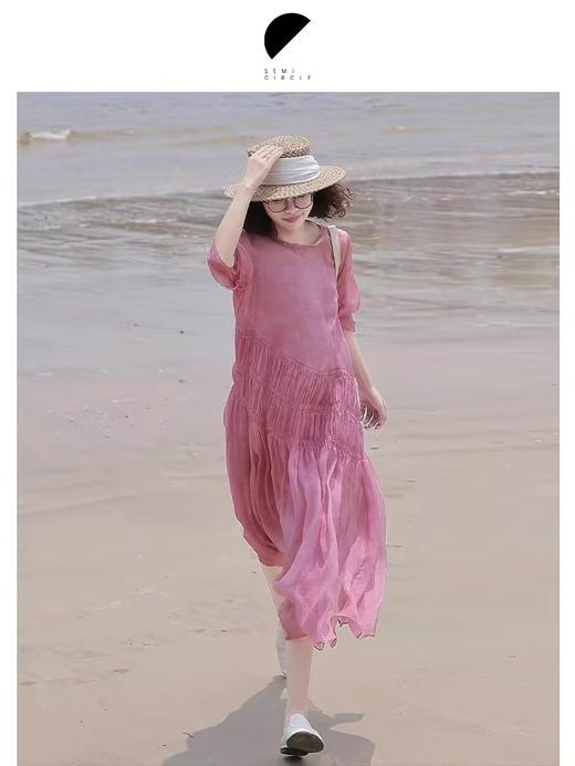 半圆/D24201068/宽松绝美桑蚕丝连衣裙 商品图1