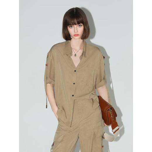 【秒杀】COCOBELLA[100%莱赛尔]垂感舒适衬衫重工时尚飘带衬衣SR3050 商品图2