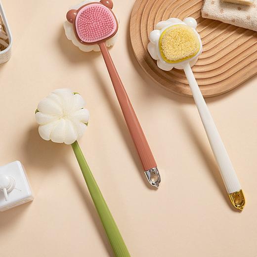 【双面清洁❗️解锁沐浴新方式】长柄搓澡刷双面软毛硅胶洗澡刷，双面清洁更彻底去污，身体清洁浴刷擦背搓背神器刷子QQ 商品图0
