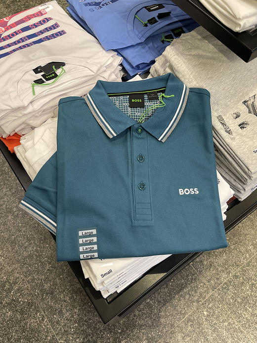 HUGO BOSS/胡戈波士 男士夏季绿标撞色速干刺绣标运动短袖POLO衫 商品图4