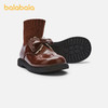 巴拉巴拉童鞋女童靴子儿童袜靴中筒靴秋季新款复古皮靴公主靴 商品缩略图1