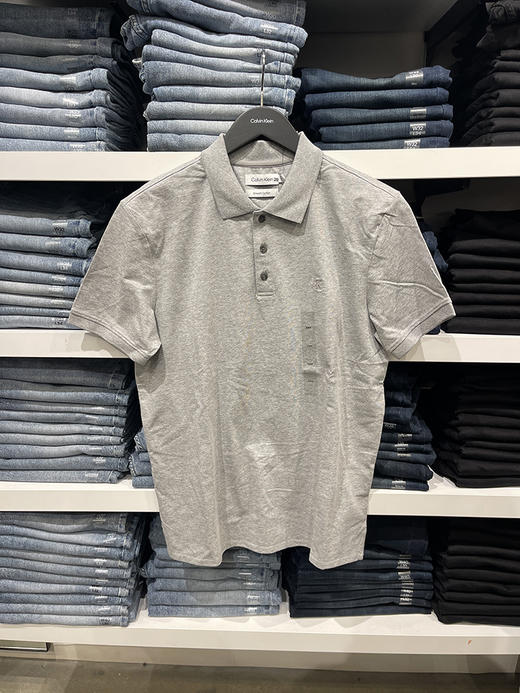 Calvin Klein/CK 男士夏季新款纯色翻领棉混纺透气短袖POLO衫 商品图2