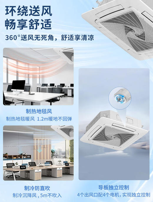 海尔（Haier）中央空调 5匹天花机 吸顶式空调 5p嵌入式 三菱压缩机 全直流变频 380V商用店铺KFRd-120QW/5YAC82 商品图3