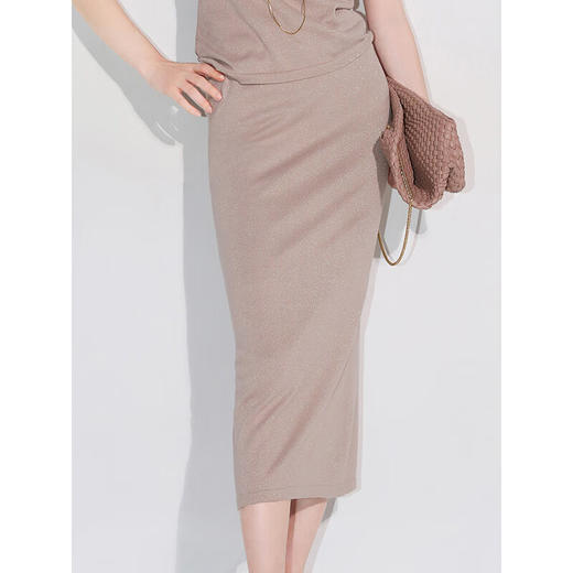 COCOBELLA细闪金葱重工细针针织半身裙筒裙秋奢感长裙MZ0056 商品图2