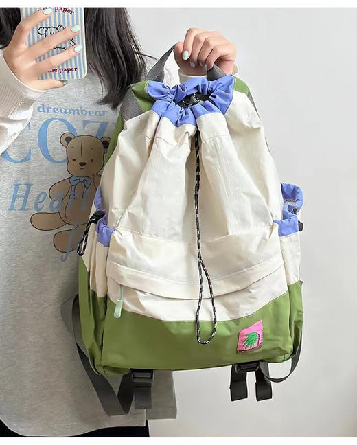 👉【椒盐和猫束口抽绳大容量背包】✅超大容量设计，轻松装下羽毛球拍、笔记本电脑、✨书本等日常用品，完全满足了我对于实用性的需求！ 商品图2