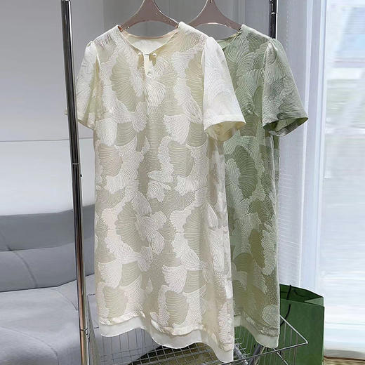 KDS-2496真丝冠乐邹连衣裙高档轻奢女装2024年夏季新款中长款裙子 商品图4