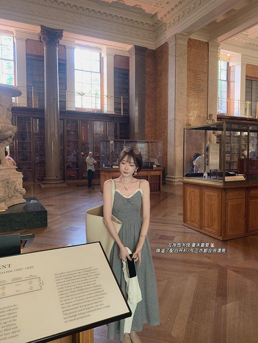 XS 码金蘑菇菇  左岸图书馆/ 无袖吊带仙女裙法式中长连衣裙 商品图3