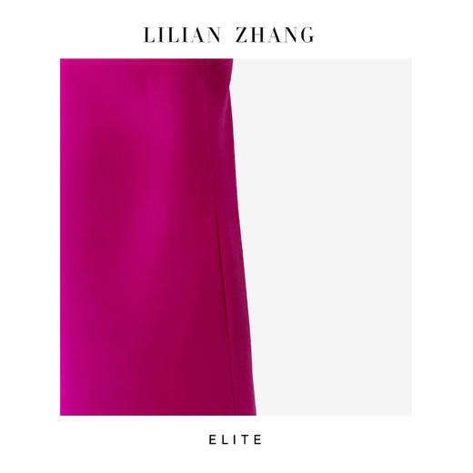 E—定制—“都市力量”——“极简静奢”——挚爱玫红色小A型连衣裙 2401115 商品图3