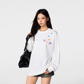 【Achock官方店】小花印花长袖t恤男女潮牌美式oversize上衣情侣