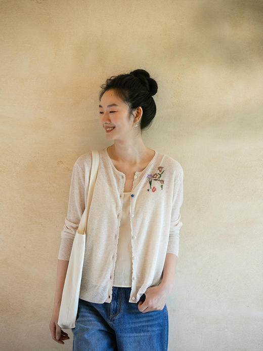 牧衣游原创棉麻混纺薄毛织外套 限量福利款 雨棉棉 不支持会员折 商品图1