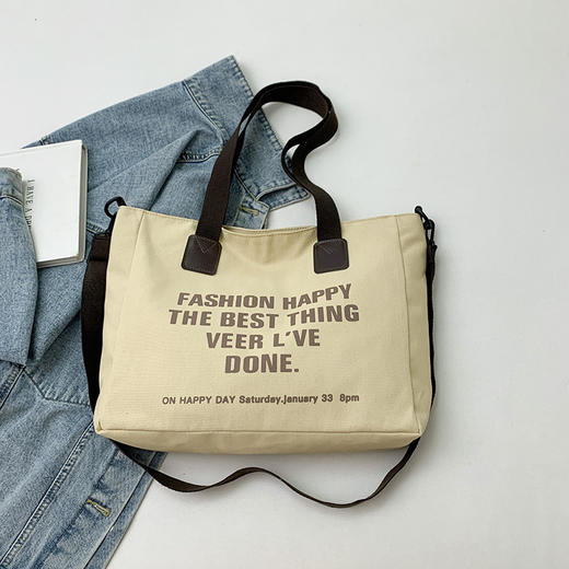 【街头风~超能装大包包】休闲帆布大容量包包，新款时尚托特包，百搭学生上课手提斜挎包，高颜值韩式潮流手提托特包-QQ 商品图7