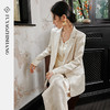 FUYAO扶摇 醋酸缎面西装套装女轻奢国风阔版西服直筒裤两件套 商品缩略图2
