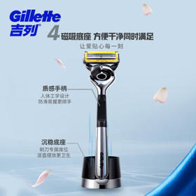 吉列锋隐5致护1刀架5刀头 差旅便携 5层刀片手动 剃刮胡须刀 去油款男士实用礼物 京东自营旗舰 非吉利