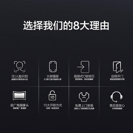 TCL智能锁智能门锁密码锁逗留抓拍3D人脸识别猫眼锁 X9S 商品图5