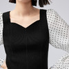 【严选】伊芙丽针梭拼波点法式复古坎线假两件针织衫2024秋装新款舒适上衣1F7933511 商品缩略图2