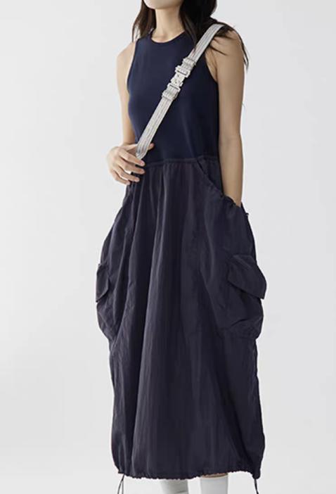 步履不停/4B31142C/针梭织拼接大口袋设计连衣裙 商品图0