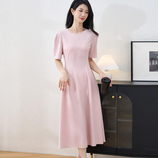 米思阳2025夏季新款极简高级灰OL风连衣裙优雅知性通勤裙子2106 商品图4