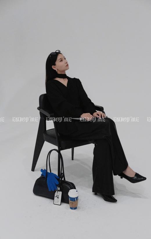 【门店同款】ENJOY秋季less is more简约高腰款皮裤 159045091 商品图0