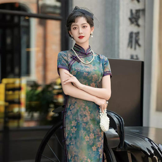 HQ-316高端旗袍新中式夏女2024新款日常复古改良国风连衣裙年轻气质长款 商品图2