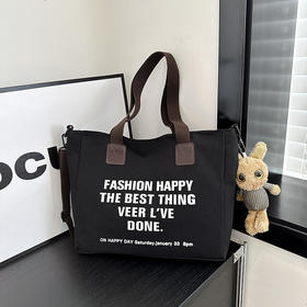 【街头风~超能装大包包】休闲帆布大容量包包，新款时尚托特包，百搭学生上课手提斜挎包，高颜值韩式潮流手提托特包-QQ