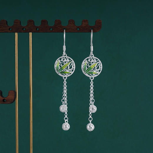 子佩集S990银【熊猫趴趴】耳环【DSEH003】大师工坊原创作品花丝珐琅彩2509 商品图2