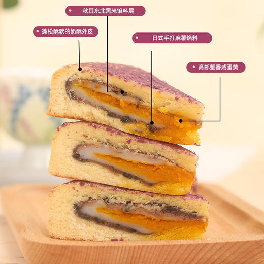 【紫气东来闽式大月饼】麻薯肉松蛋黄 手工大月饼 中秋节单位福利送礼 商品图3