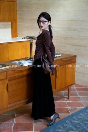 【门店同款】ENJOY秋季时光回廊荡领可一字肩上衣 159045315