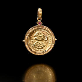 南美洲高古“魔力耳环”人物金片项坠