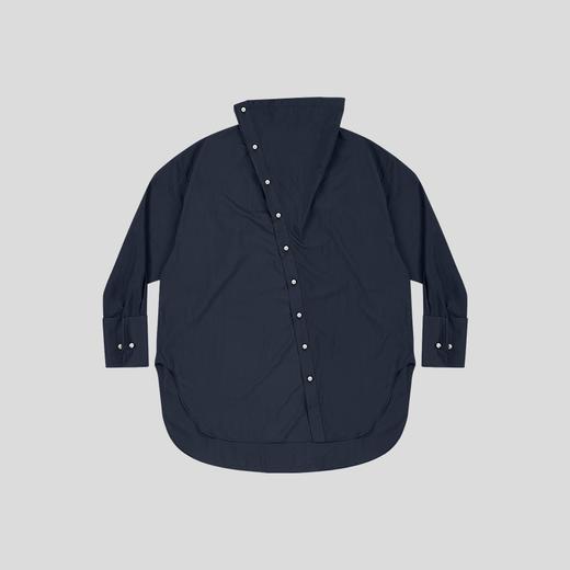 GOODBAI 916 仿珍珠袖扣褶皱领口oversize衬衫 商品图3