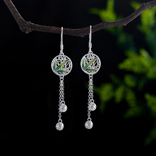 子佩集S990银【熊猫趴趴】耳环【DSEH003】大师工坊原创作品花丝珐琅彩2509 商品图1