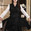 8/9奢姿大码女装2024秋季网纱拼接气质裙子胖妹妹时尚翻驳领连衣裙9943853602 商品缩略图3