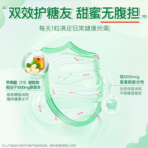 三价铬 | 铬500mcg苹果醋+铬片剂120片 分解脂肪 稳健糖值 健美生 控制血糖 商品图8