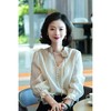 西子/【玫瑰故事】醋酸亚麻V领设计感系带玫瑰衬衫衬衣/SYBH245 商品缩略图0