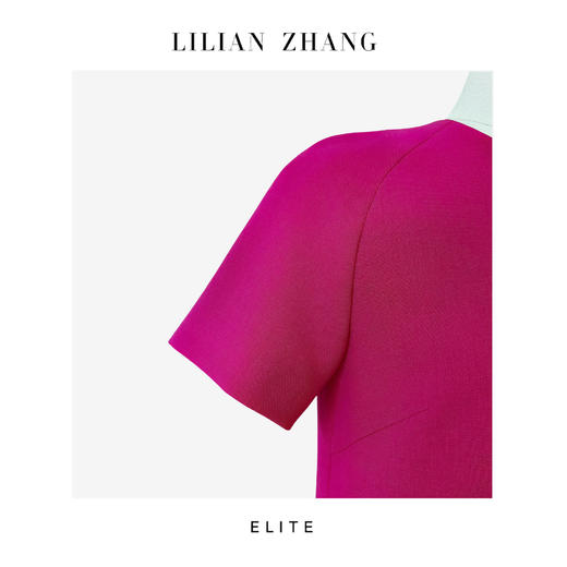 E—定制—“都市力量”——“极简静奢”——挚爱玫红色小A型连衣裙 2401115 商品图2