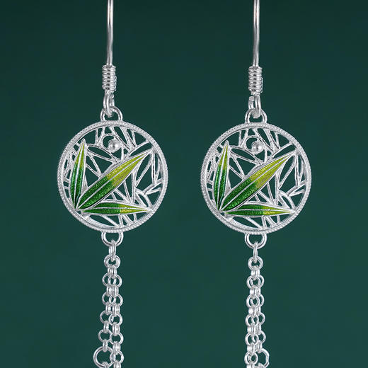 子佩集S990银【熊猫趴趴】耳环【DSEH003】大师工坊原创作品花丝珐琅彩2509 商品图3