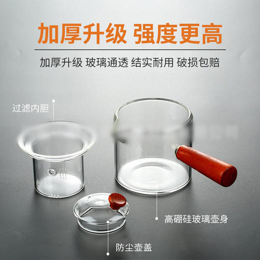 益思泉丨透明直觉壶 侧把玻璃壶  茶壶 550ml 单壶  不含电陶炉 商品图3