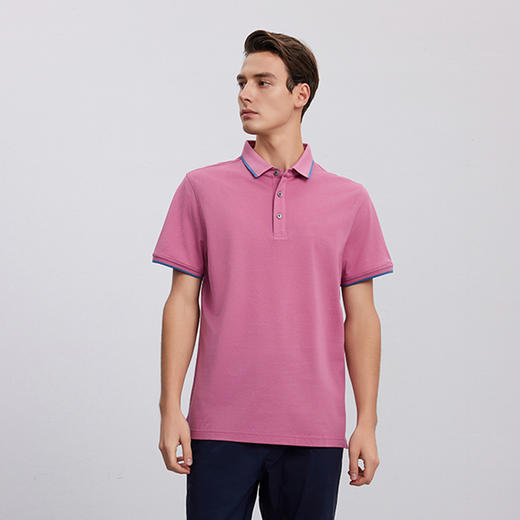 【棉质Polo领T恤】24年夏季新品男士棉质时尚商务休闲短袖上衣 商品图1