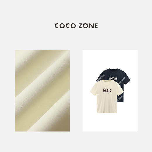 COCO ZONE 100棉时尚简约圆领字母绣花短袖T恤上衣 24C10373 商品图2