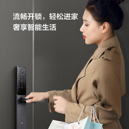 【门店同款】TCL视频通话大屏猫眼AI变声防猫眼智能锁S10P 曜石黑S10P 商品图1