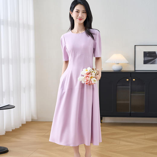 米思阳2025夏季新款极简高级灰OL风连衣裙优雅知性通勤裙子2106 商品图2