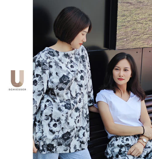 SCHIESSER  UL舒雅城市生活系列   静谧绽放｜花卉系列设计师款限量版中袖上衣81/24618U 商品图4