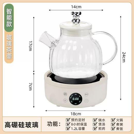 【自制下午茶！开趴养生局】养生壶多功能家用玻璃烧水壶花茶壶煮茶器小型办公室煮茶壶养生锅，内置六大智能菜单，一键触控开启养生之旅 商品图3